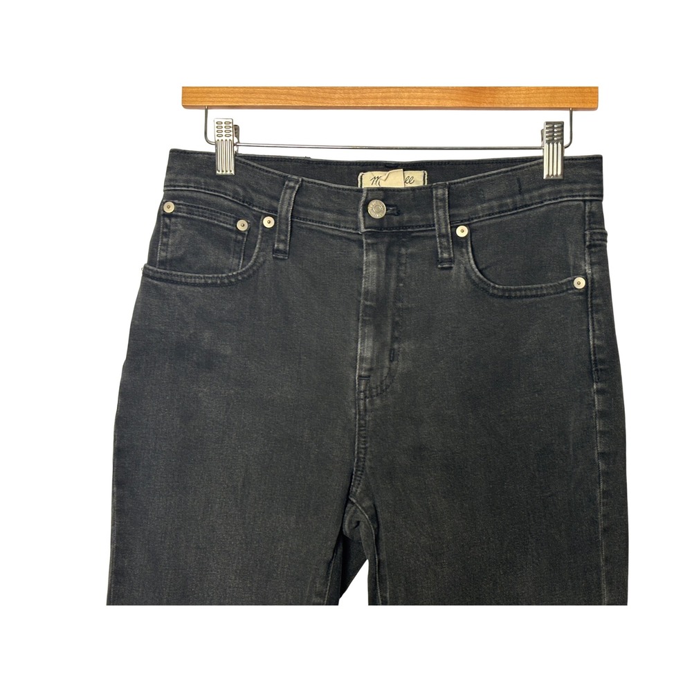 Madewell Womens High-Rise Slim Crop Boyjean 26P Black Raw Hem Minimalist AA923 - Picture 3 of 10